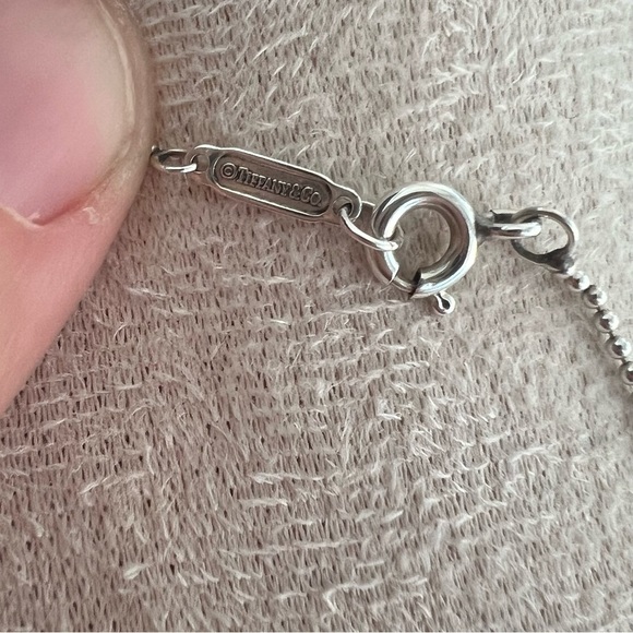 Tiffany Notes Alphabet “C” Disc Charm Pendant 18 in Ball Chain Sterling Silver - Picture 6 of 14